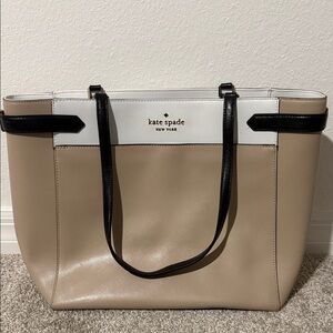 Kate Spade Tan and Black Tote Bag
